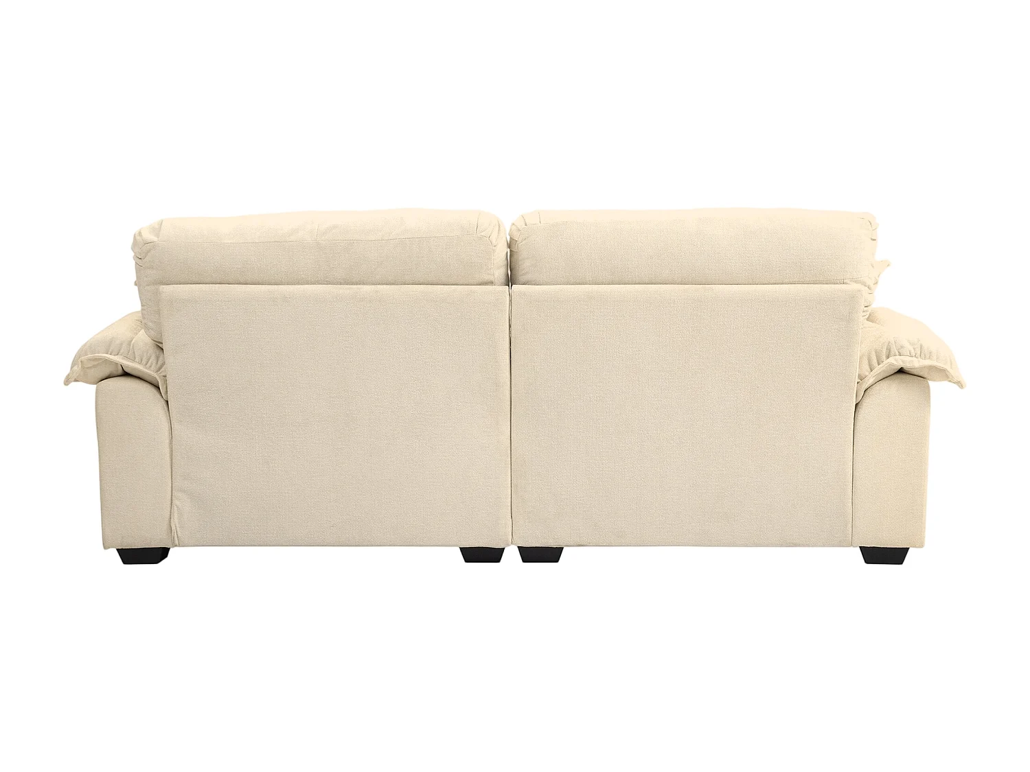 Canapé 2 places avec coussins double couche - Tissu chenille beige