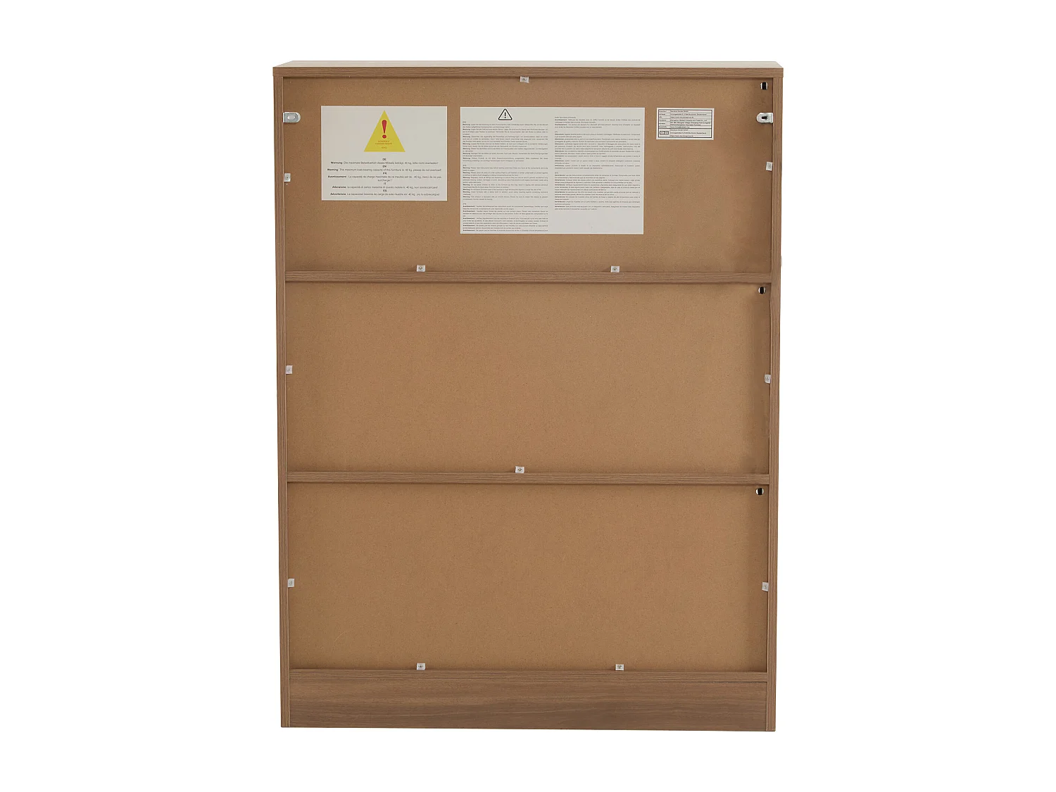 Vitrine avec 2 portes en verre et LED - Couleur noyer 80x32x106 cm