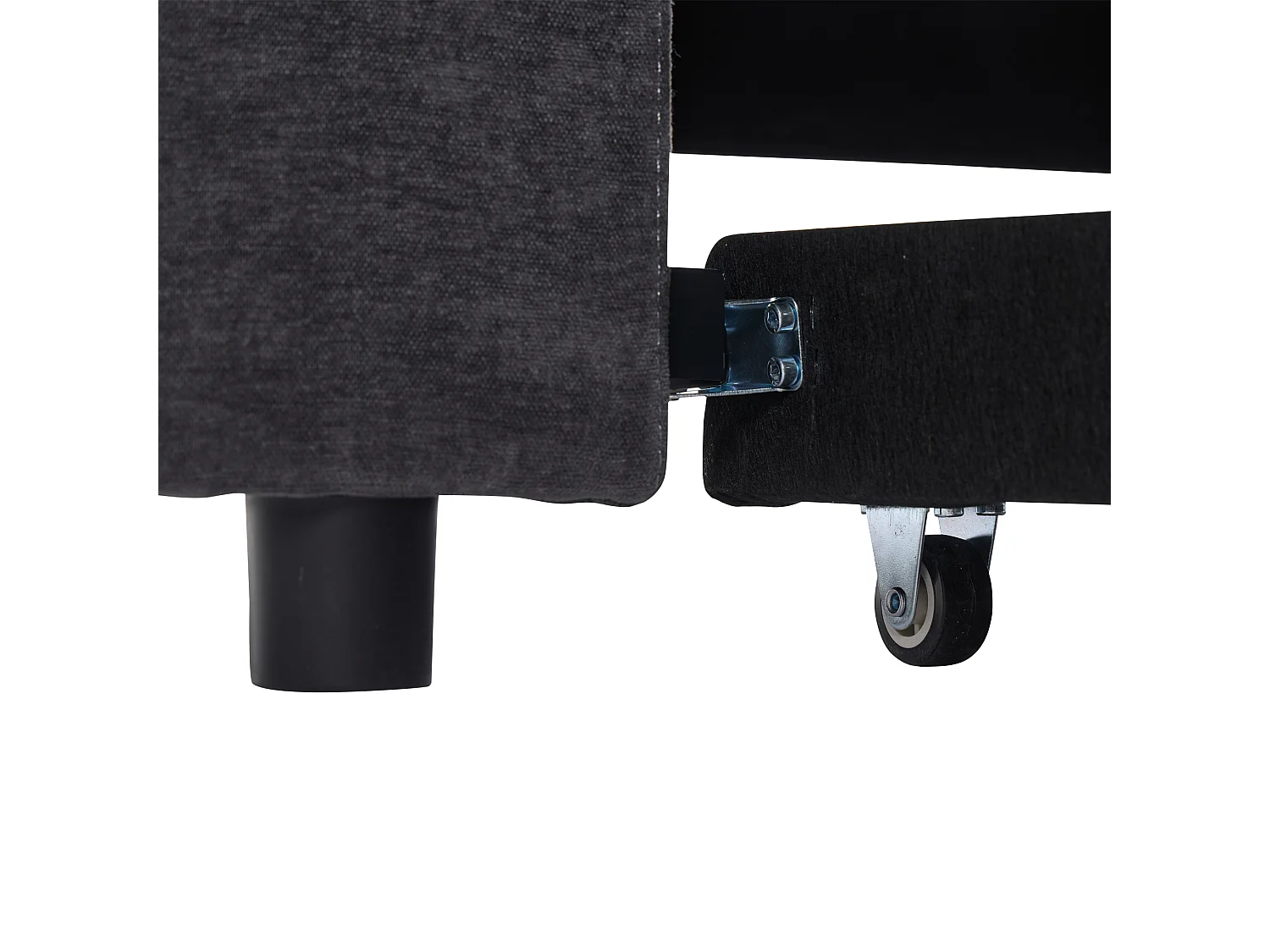 Canapé convertible 2 places en tissu gris - Avec dossier réglable, ports USB et tablette d’appoint