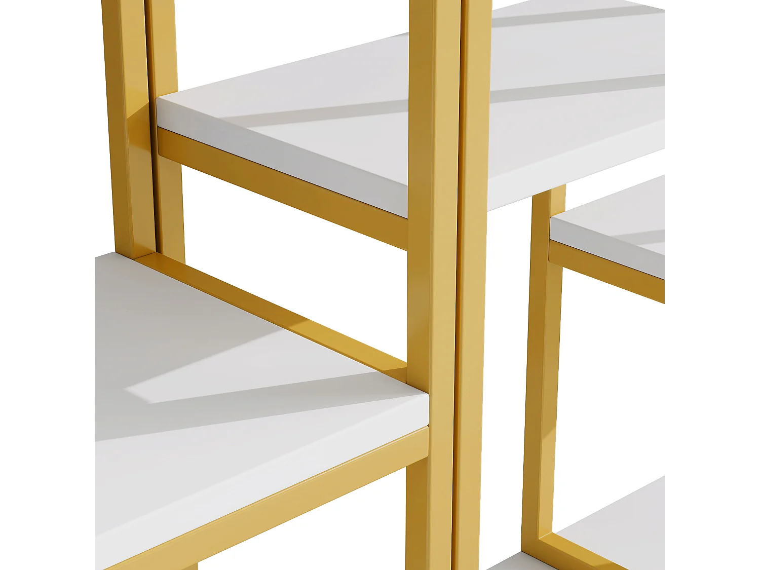 Prateleira com as dimensões de 160 x 29,5 x 180 cm - Metal e MDF - Dourada e branca