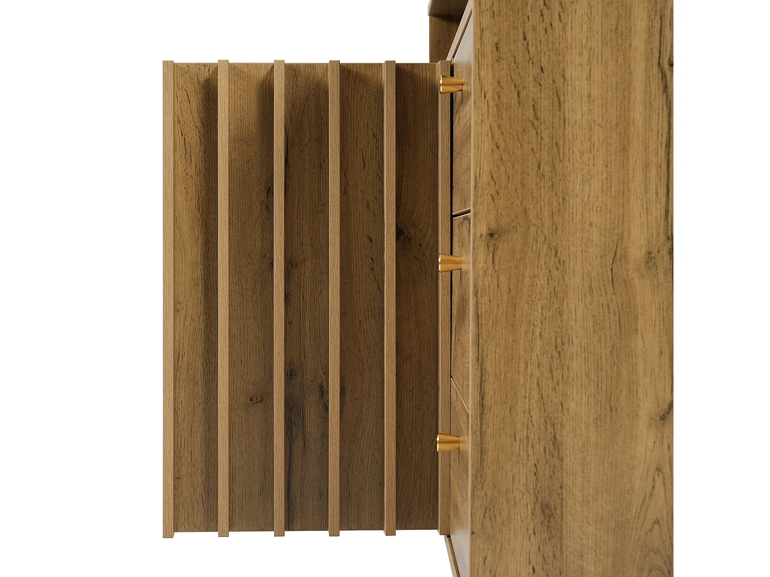 Buffet avec 3 tiroirs et 2 portes 120x40x85 cm - Couleur bois chêne foncé