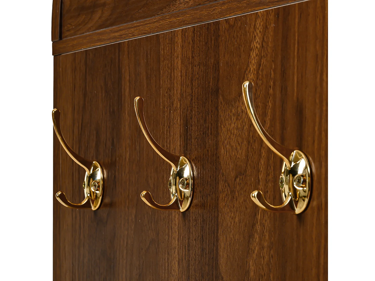 Buffet vintage 80x40x180 cm avec 2 tiroirs et portes en rotin - Couleur noyer