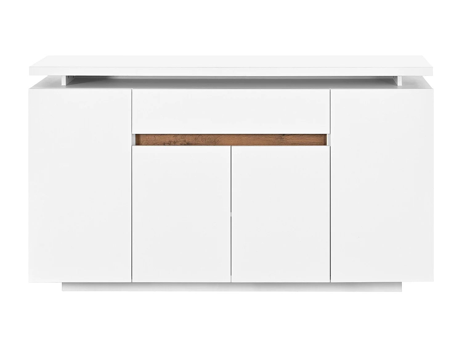 Buffet blanc LED avec tiroir et 4 portes 140x40x80 cm