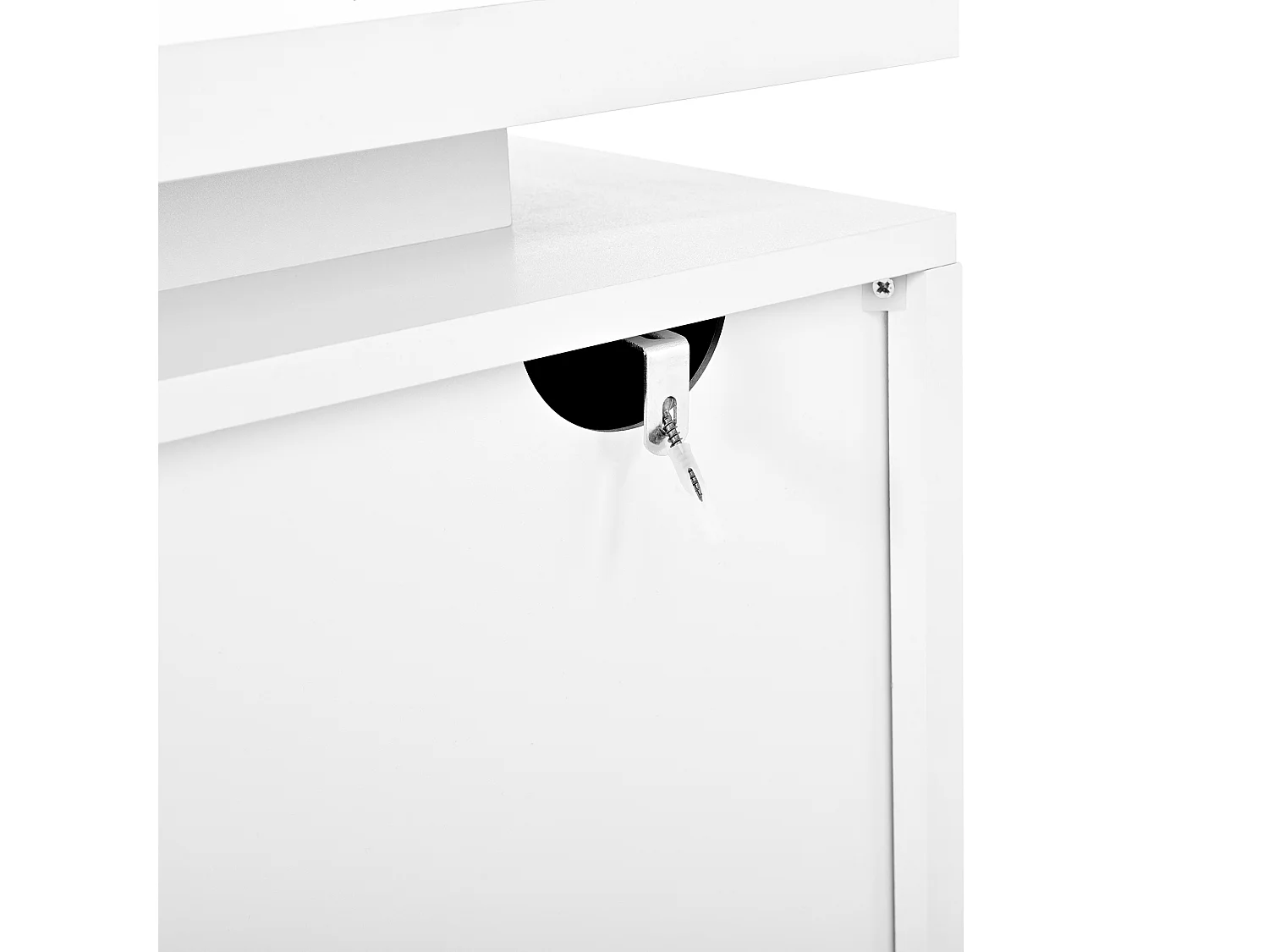 Buffet blanc LED avec tiroir et 4 portes 140x40x80 cm