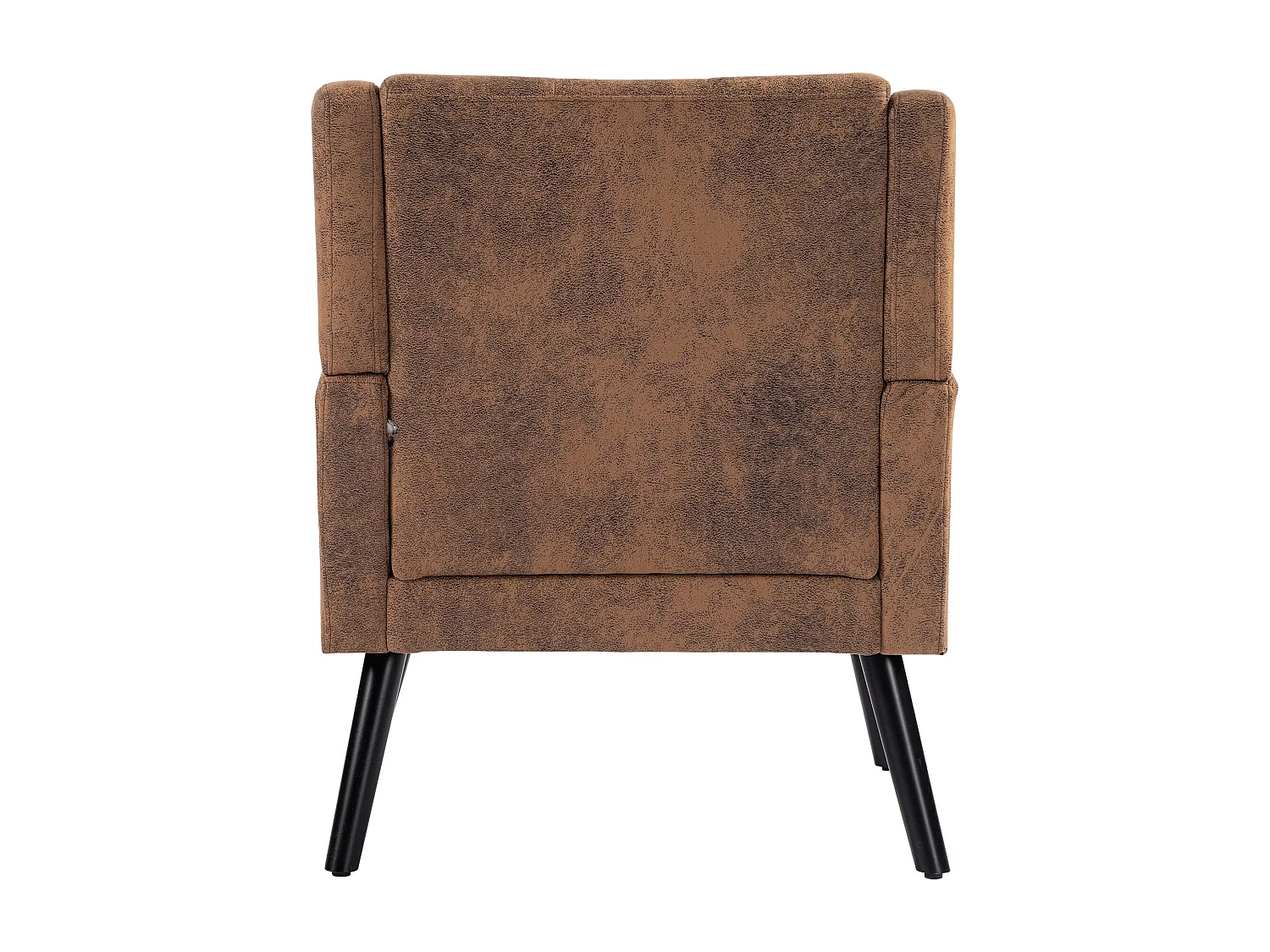 Fauteuil en tissu suédine couleur café - Pieds en bois noirs