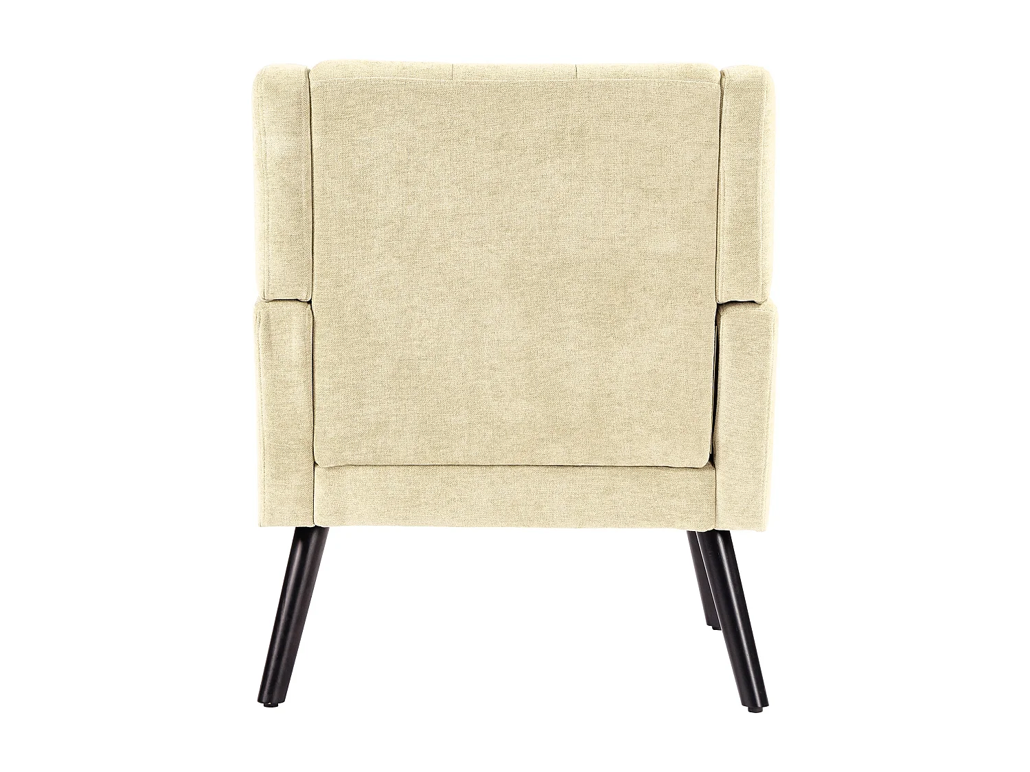 Fauteuil en tissu lin beige avec pieds en bois