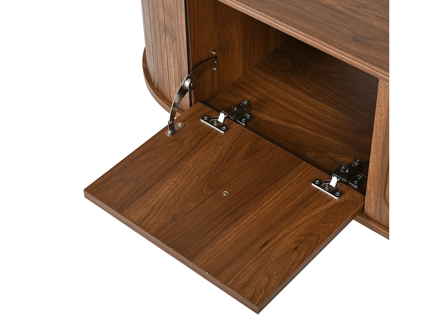 Meuble TV vintage 180x38x47 cm en couleur bois foncé avec 4 portes