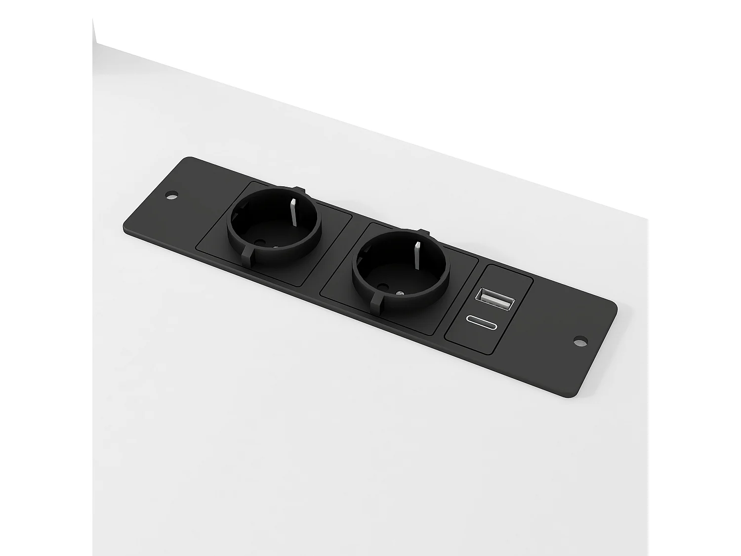 Lit mezzanine en bois 90 x 200 cm avec bureau, rangement, LED et station de recharge - Blanc