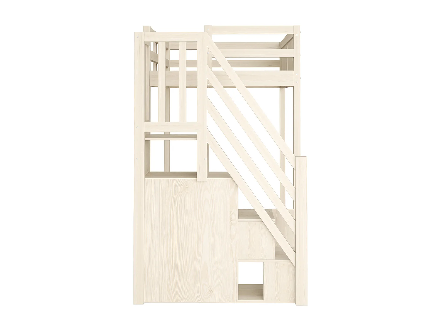 Lit mezzanine en bois 90 x 200 cm avec rangement - Lit enfant en coleur bois