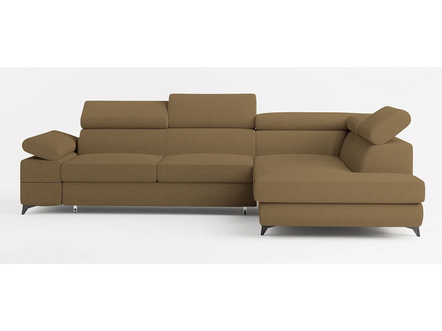 Hoekbank FAVIEN van fluweel met slaapfunctie Orange