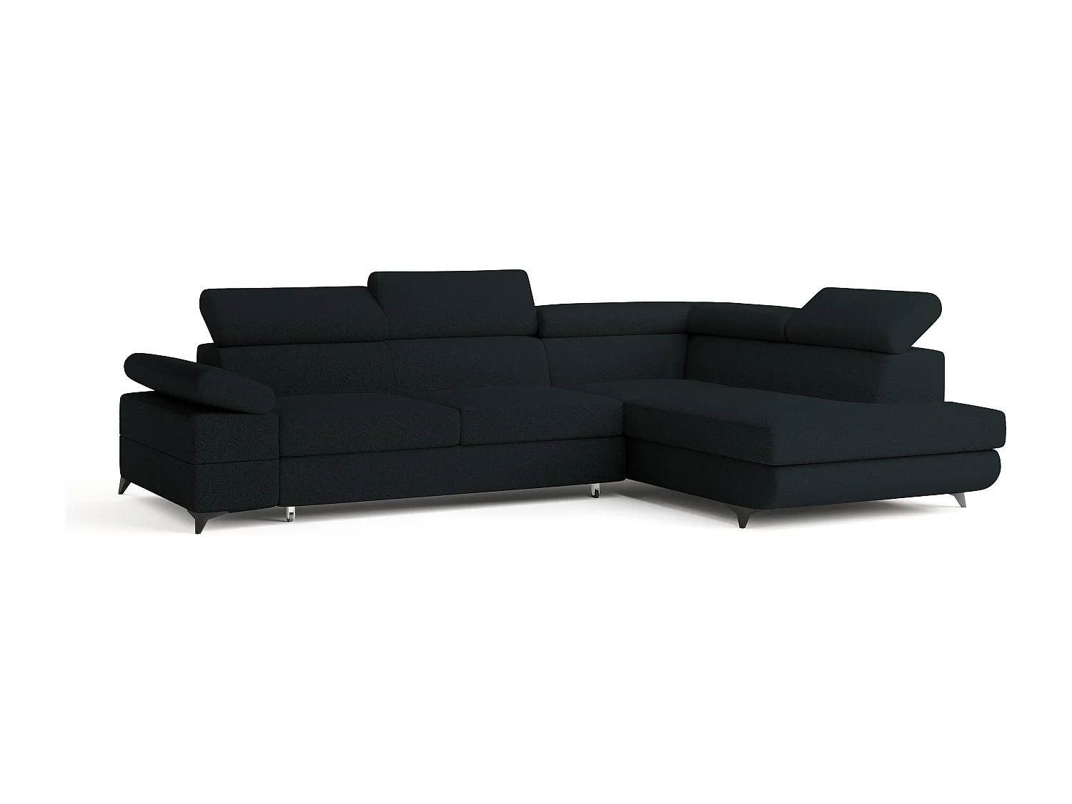 Hoekbank FAVIEN van fluweel met slaapfunctie Schwarz