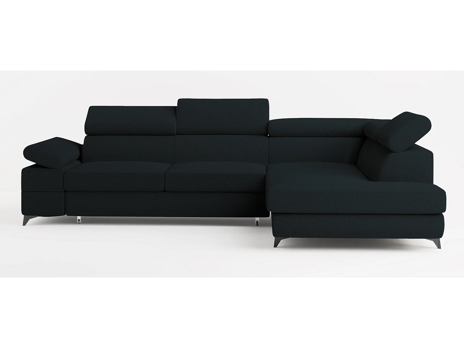 Hoekbank FAVIEN van fluweel met slaapfunctie Schwarz