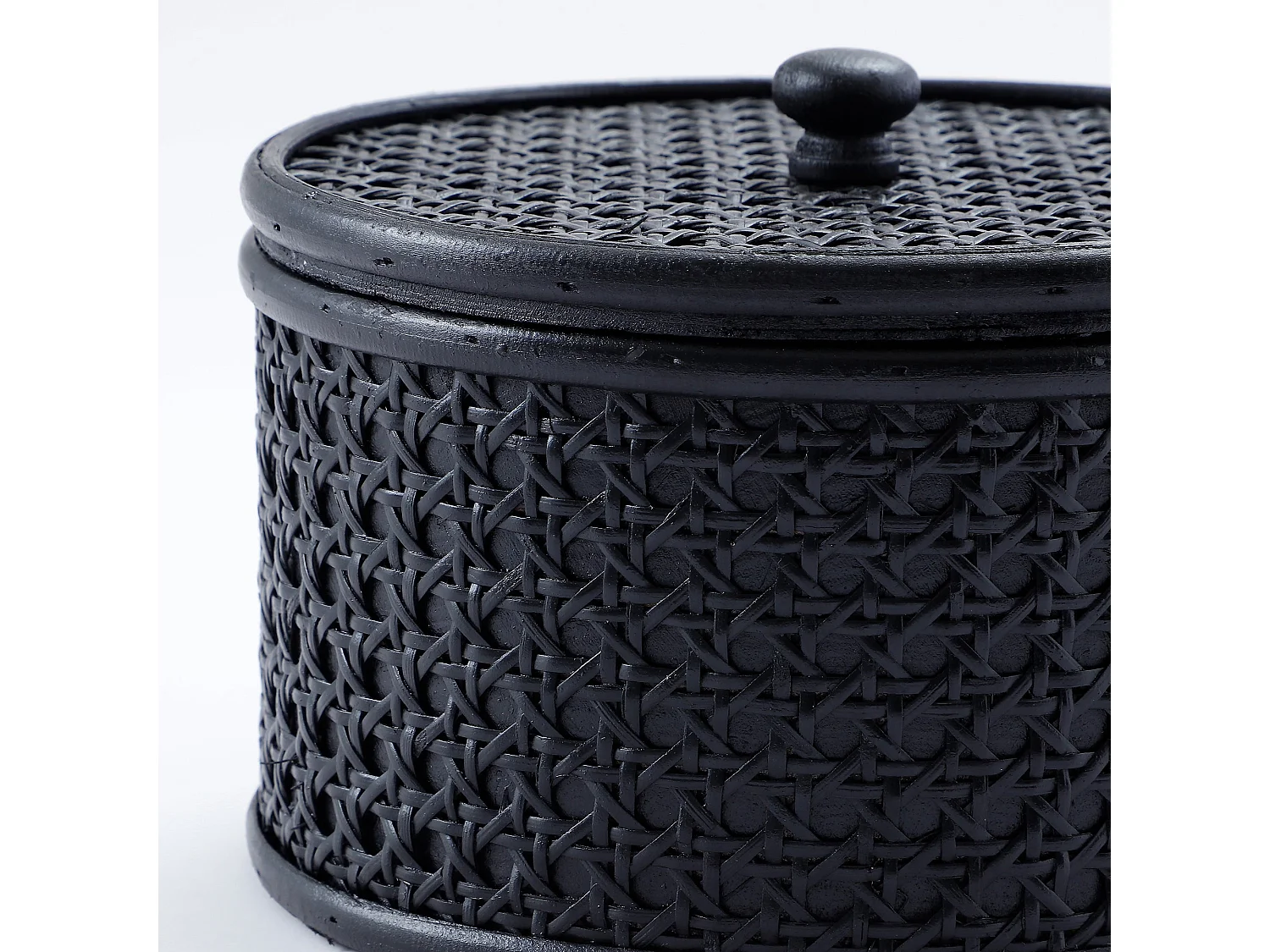 Boites en rotin rondes Mila - Noir
