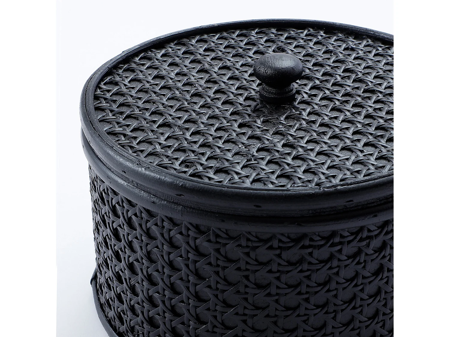 Boites en rotin rondes Mila - Noir