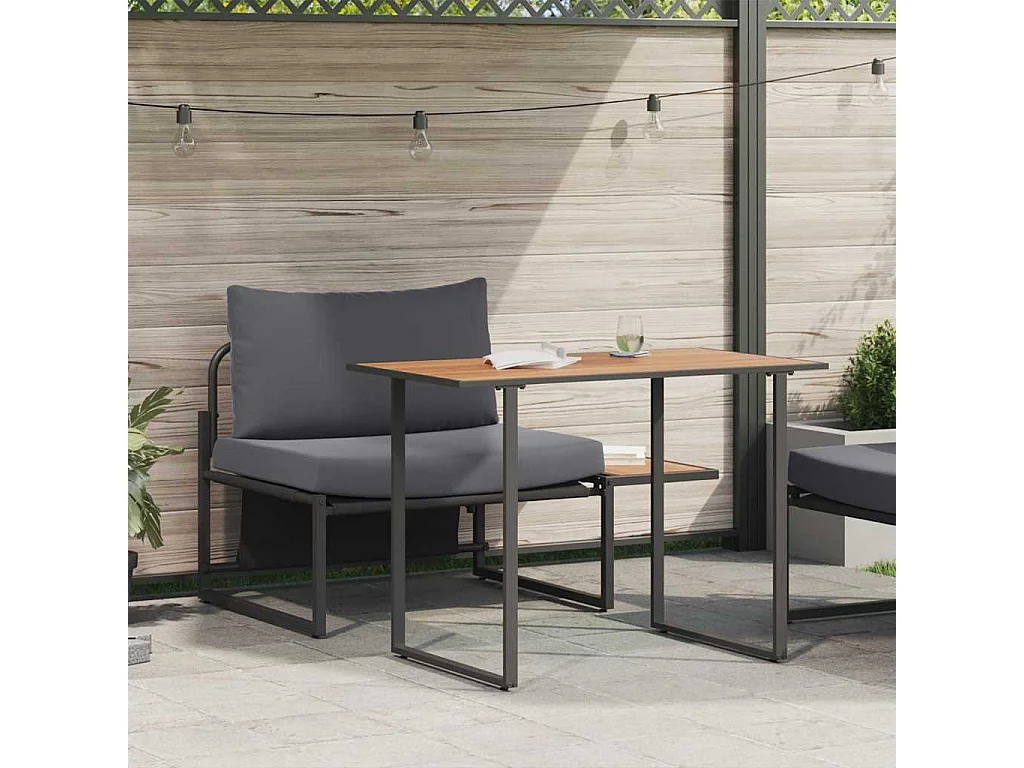 Mobilier de Patio en Acier 2 pièces Anthracite Acier