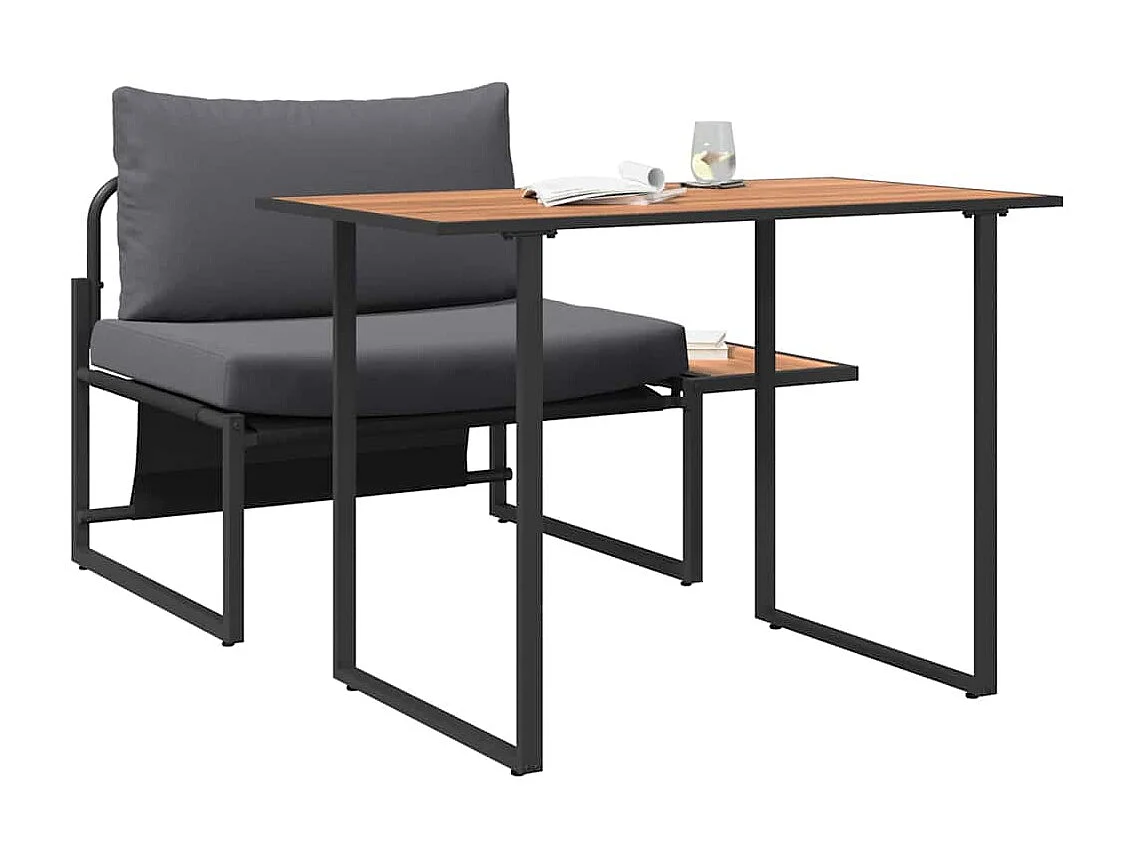 Mobilier de Patio en Acier 2 pièces Anthracite Acier