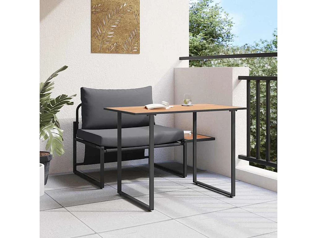 Mobilier de Patio en Acier 2 pièces Anthracite Acier