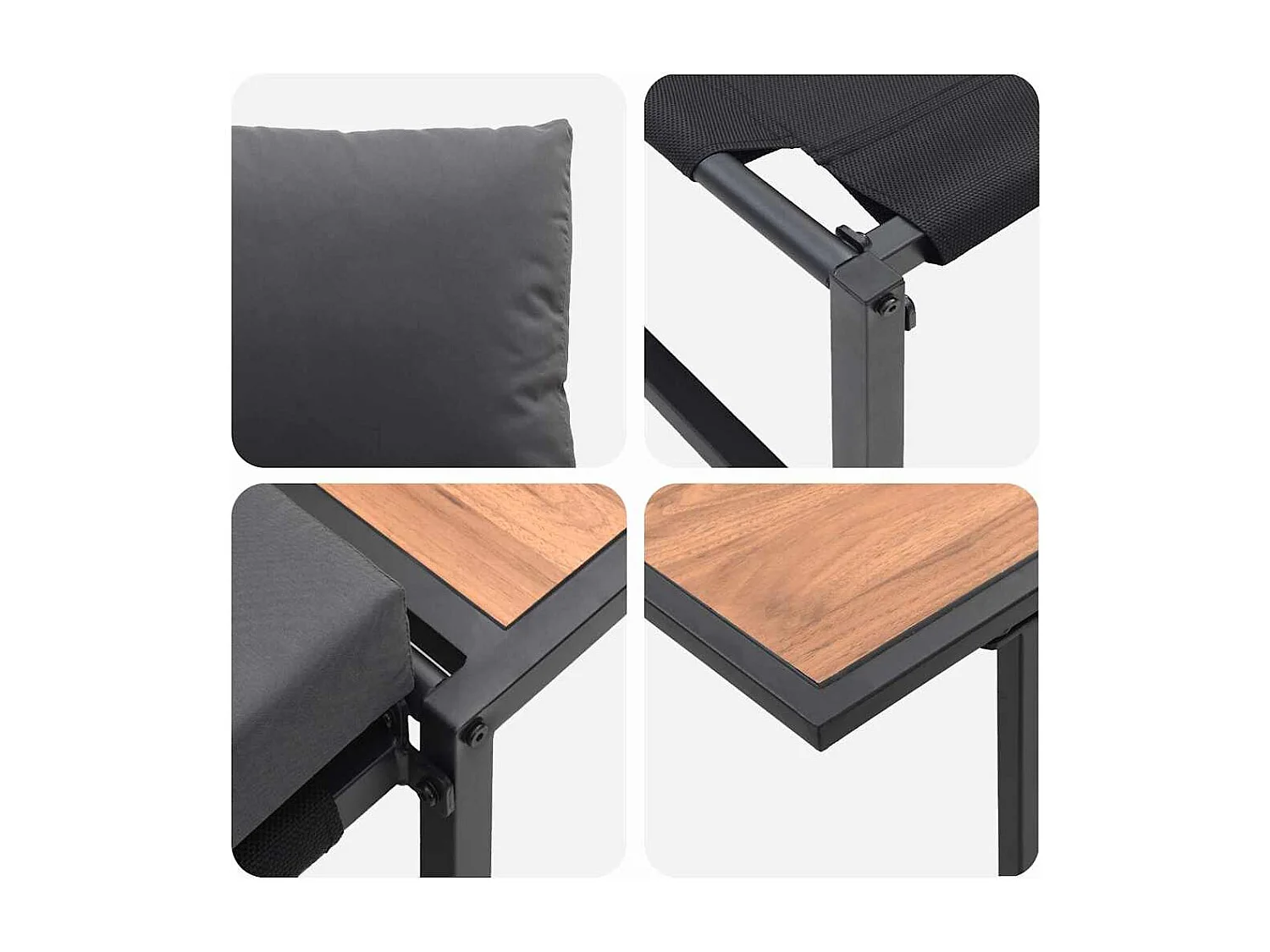 Mobilier de Patio en Acier 2 pièces Anthracite Acier