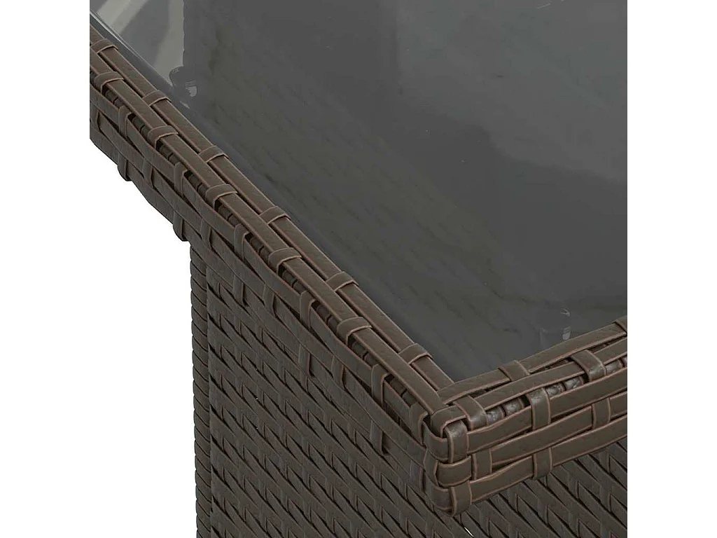 Ensemble de repas extérieur 5 pièces Marron Poly rotin