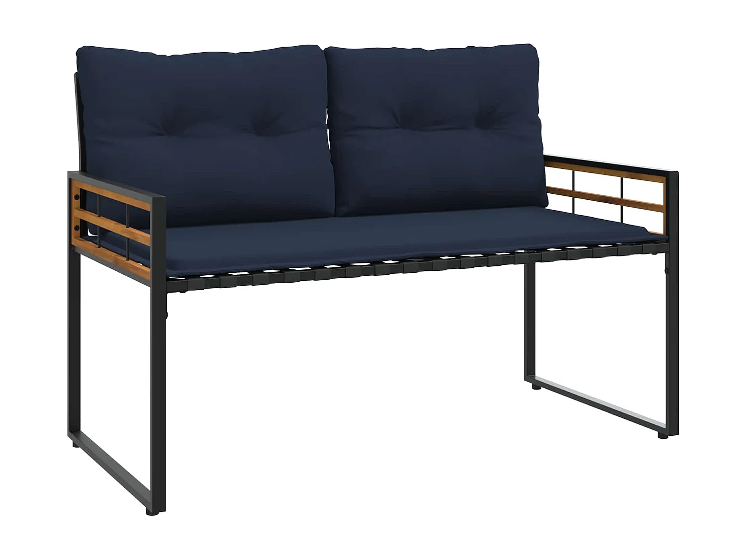 Ensemble de meubles d'extérieur avec coussin 4 pièces Bleu marine