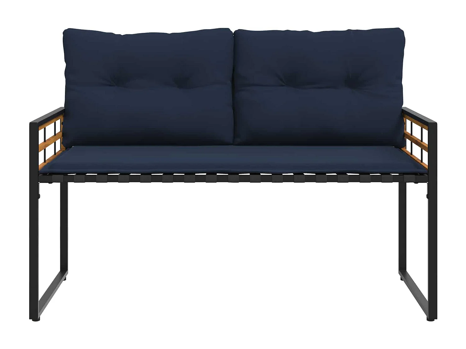 Ensemble de meubles d'extérieur avec coussin 4 pièces Bleu marine