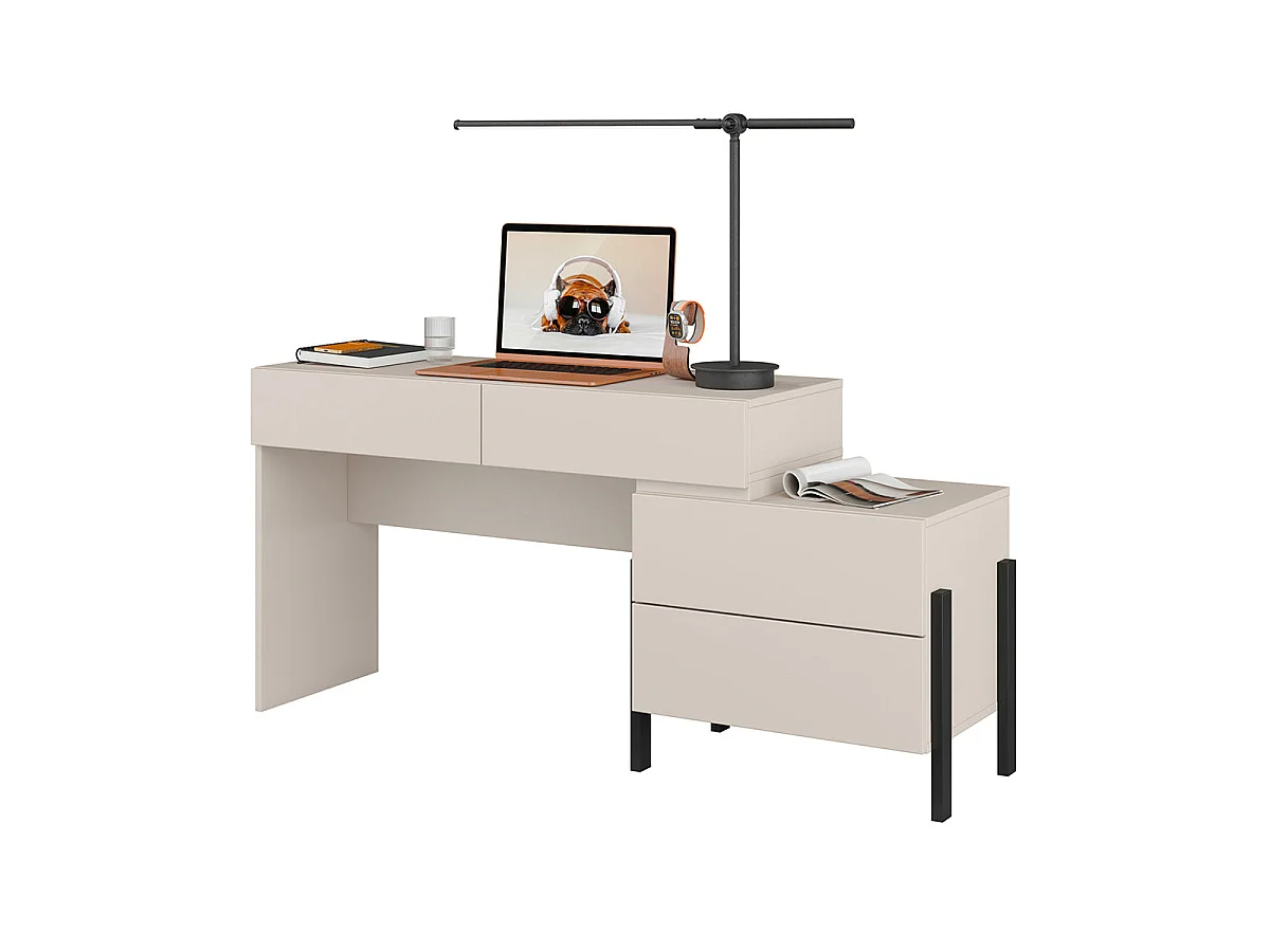 Bérénice Cashmere skrivebord med 4 skuffer