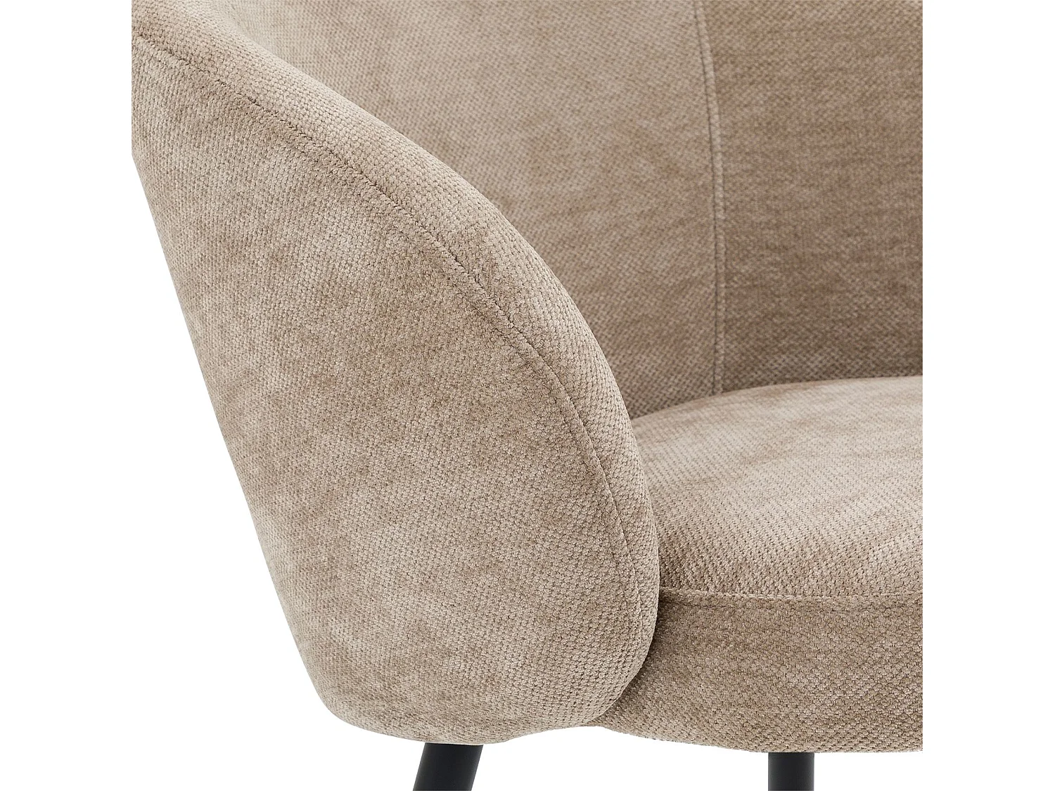 Lot de 2 Chaises de Salle à Manger KURSI en Tissu Beige au Design Rétro-Chic, Assise Rembourrée et Dossier Enveloppant