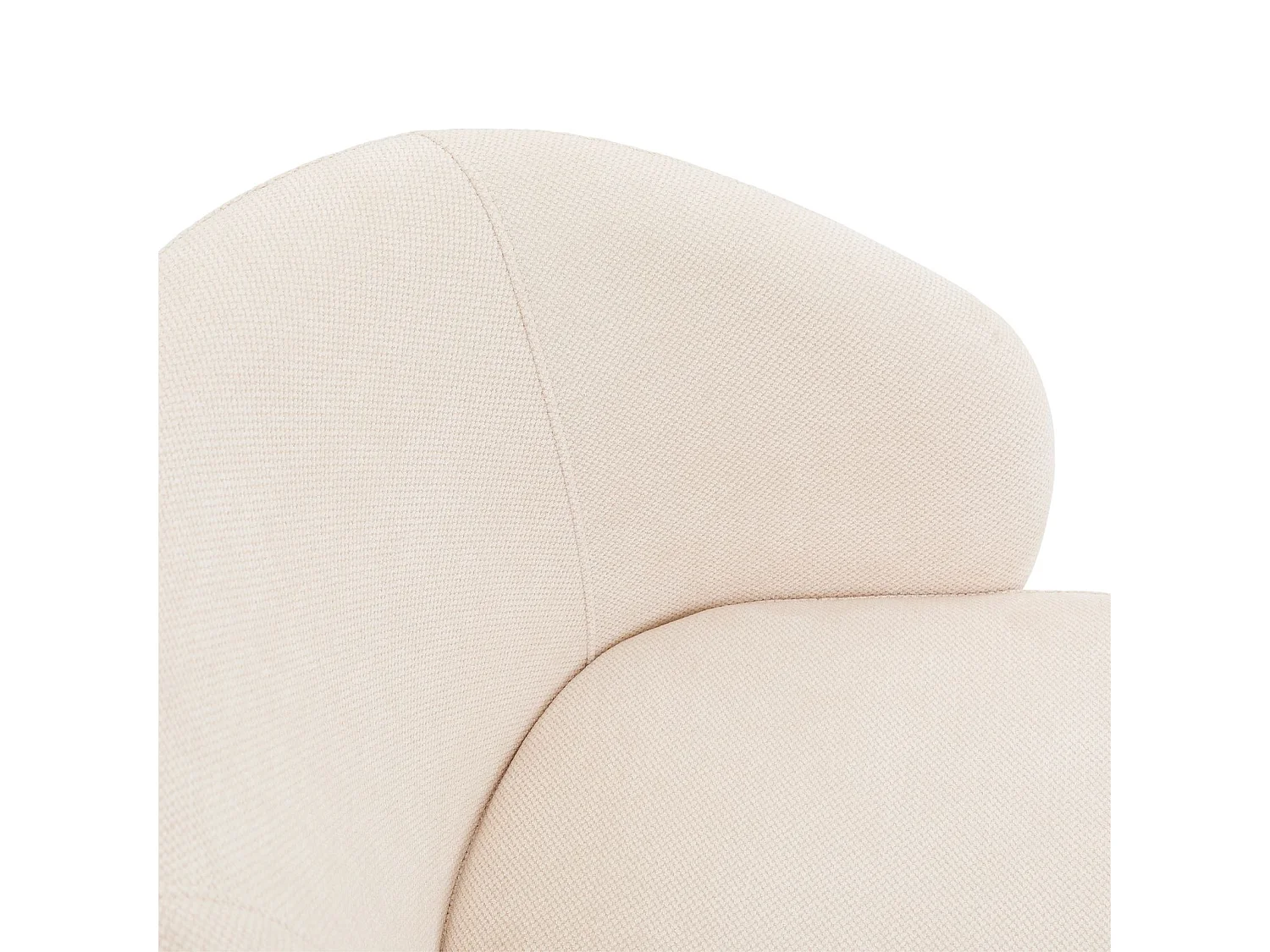 Lot de 2 Chaises de Salle à Manger KURSI en Tissu Blanc Crème au Design Rétro-Chic, Assise Rembourrée et Dossier Enveloppant