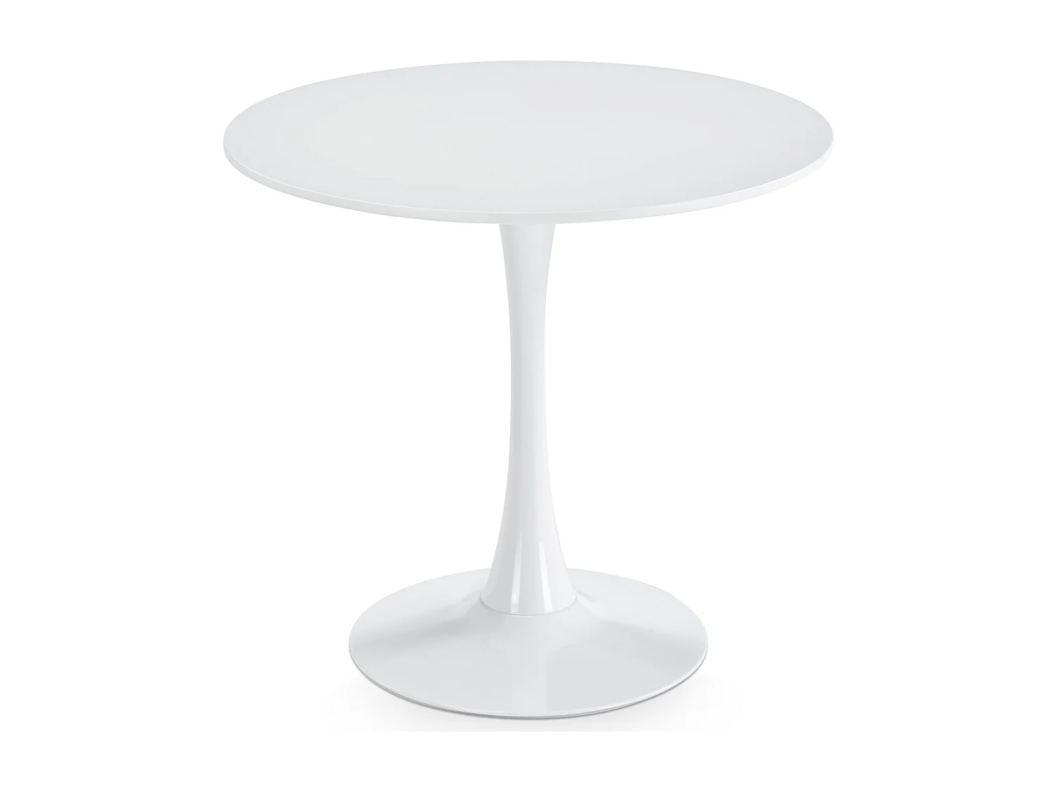 Table à Manger ronde LOIRE Ø 80 cm, Blanc, Design Moderne pour Salle à Manger, Pour 2 à 3 personnes