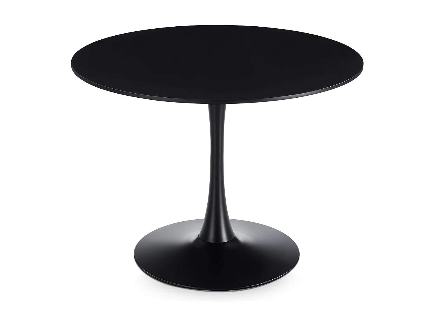 Table à Manger ronde LOIRE Ø 100 cm, Noir, Idéale pour 3 à 4 Personnes, Design Moderne pour Salle à Manger