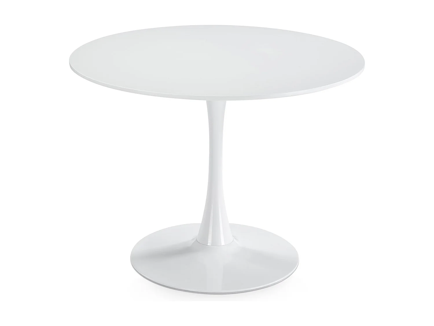 Table à Manger ronde LOIRE Ø 100 cm, Blanc, Idéale pour 3 à 4 Personnes, Design Moderne pour Salle à Manger