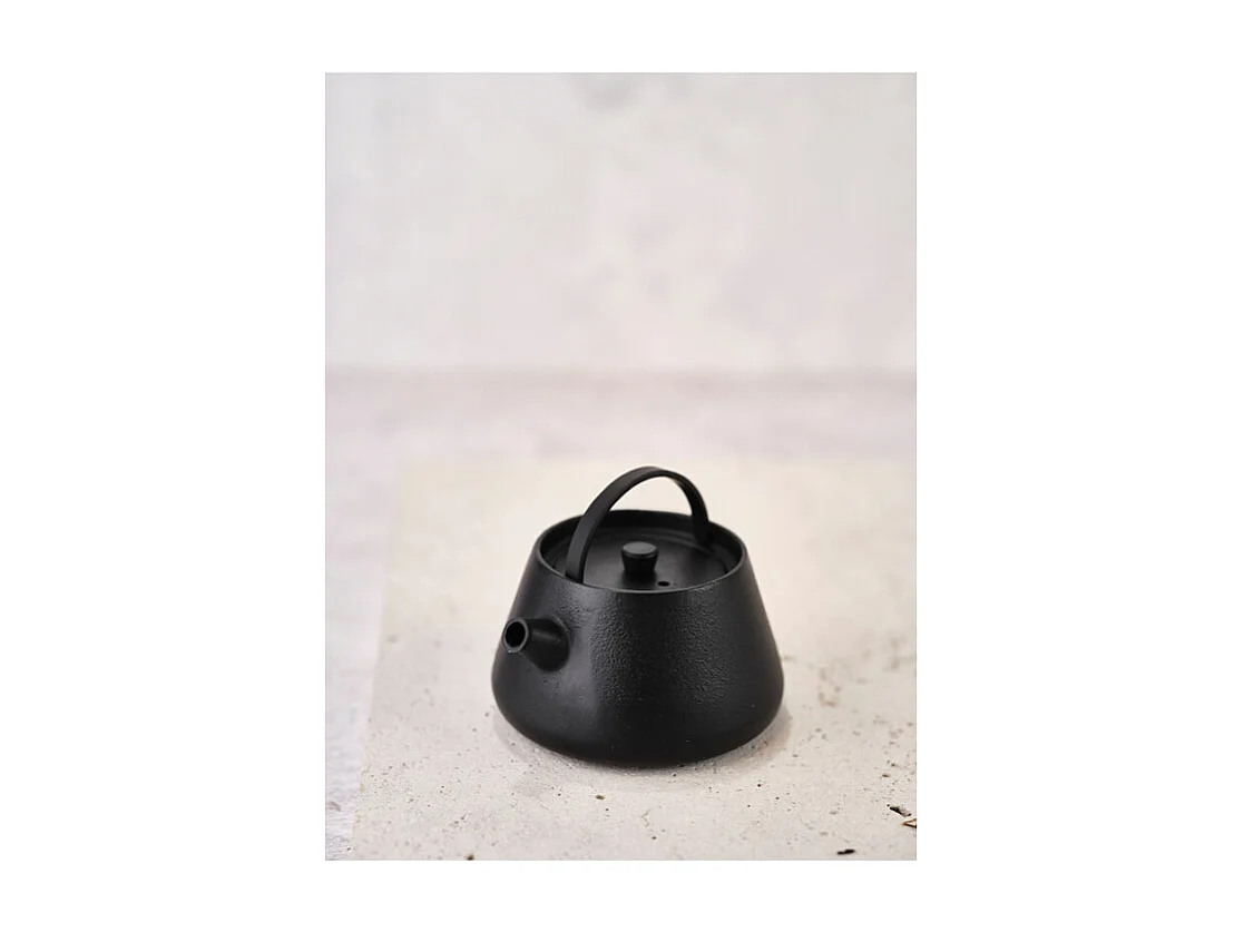 Czajnik Billy z emaliowanej żeliwa czarny 0,38 l z uchwytem składanym, kompatybilny z indukcją