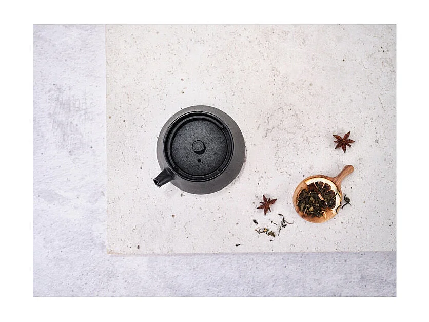 Czajnik Billy z emaliowanej żeliwa czarny 0,38 l z uchwytem składanym, kompatybilny z indukcją