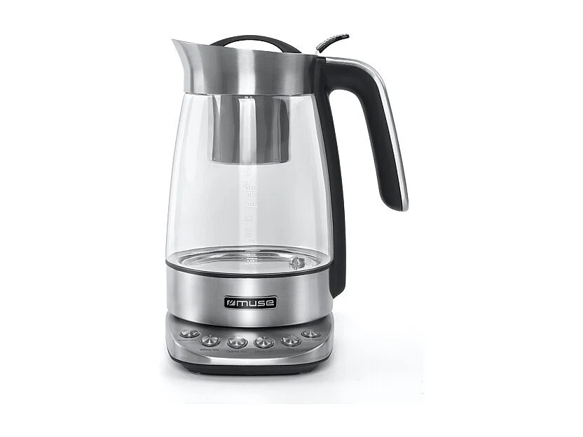 Elektrische waterkoker Muse MS-320T 1,2L roestvrij staal met infuser, temperatuurregeling 80-100°C, automatische uitschakeling en warmhoudfunctie