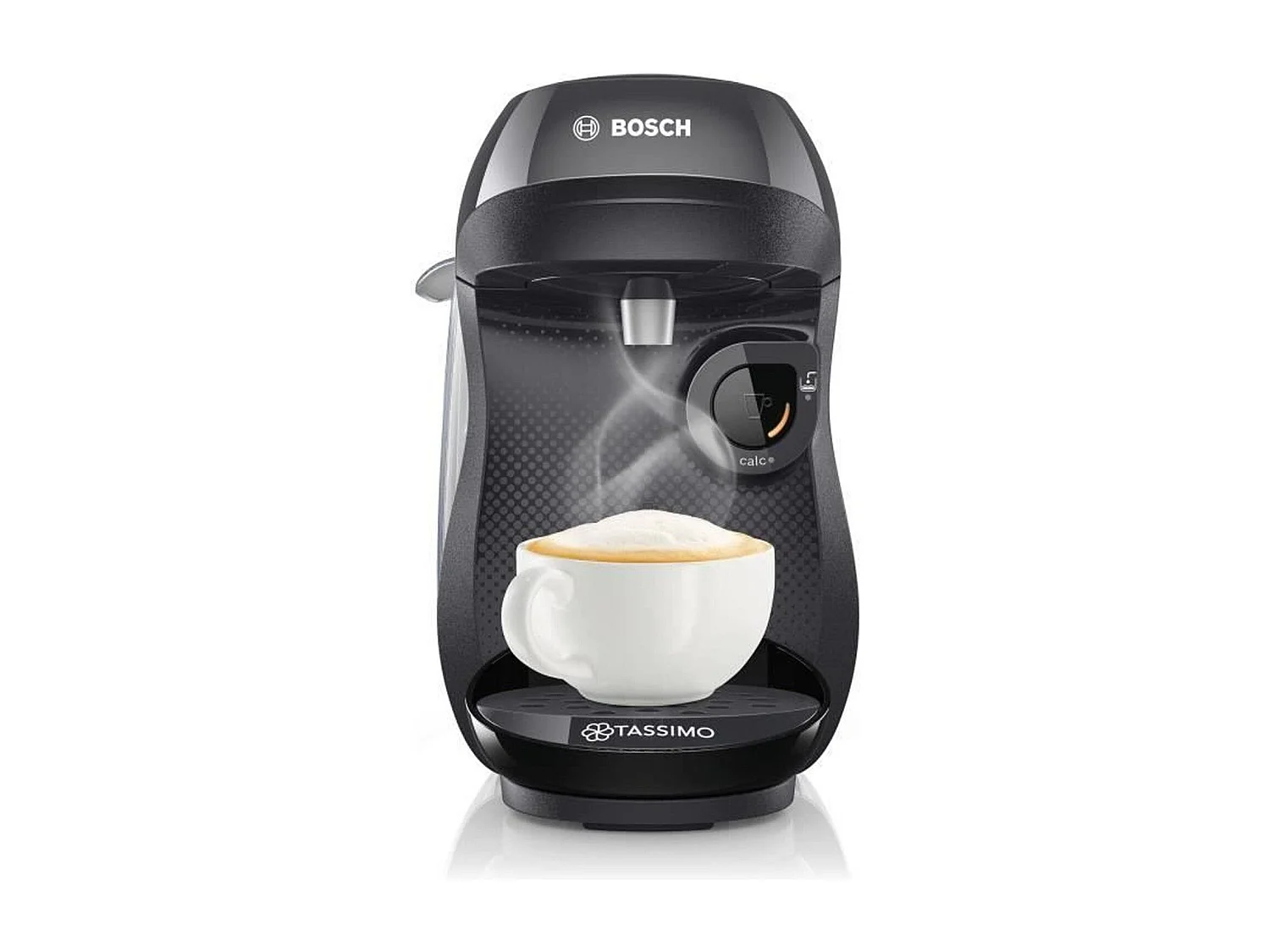 Tassimo Bosch Happy compacte zwarte koffiezetapparaat, 100% automatisch, eco-ontworpen met meer dan 40 dranken, 0,7L reservoir, één knop
