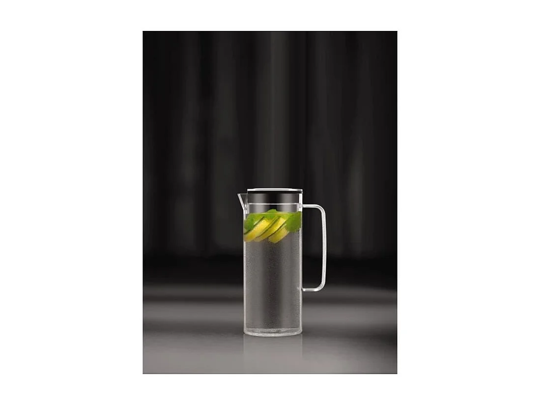 BODUM Melior Infusionskrug 1,2L transparent mit spritzschutzdeckel und ergonomischem Griff