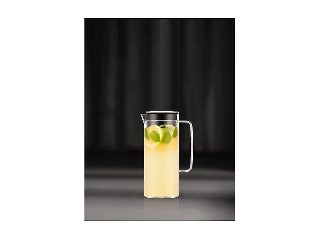 BODUM Melior Infusionskrug 1,2L transparent mit spritzschutzdeckel und ergonomischem Griff
