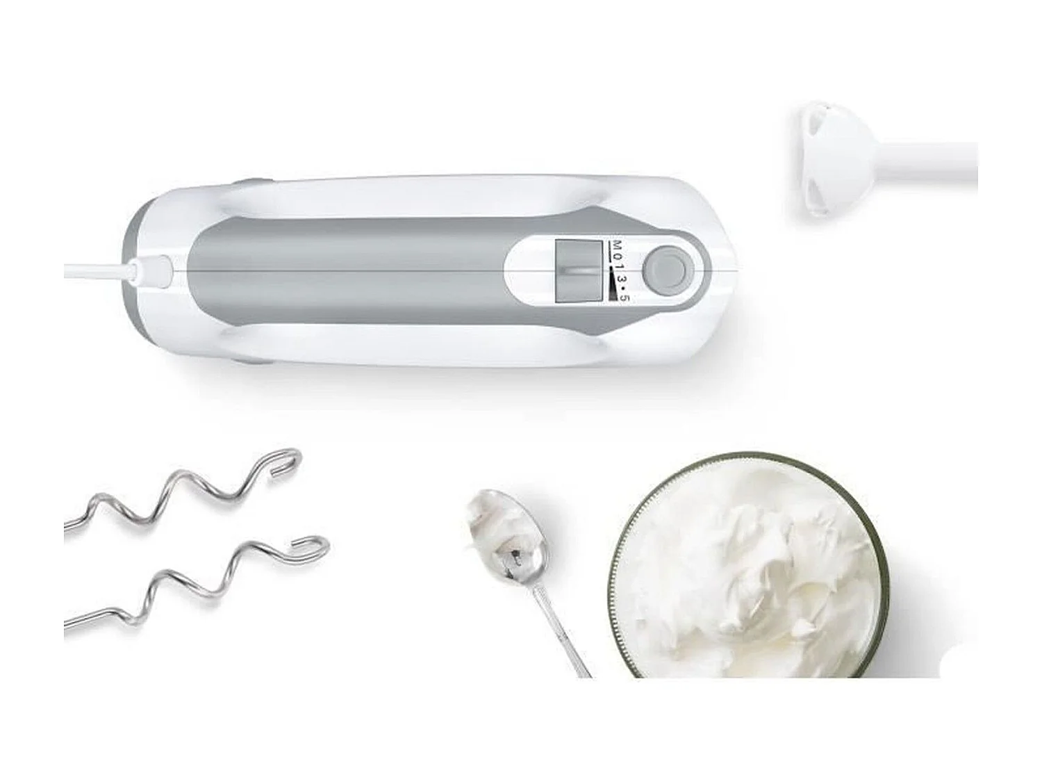 Frullatore Bosch MFQ36440 450W 5 velocità con fruste, ganci in acciaio inox e ciotola graduata con coperchio