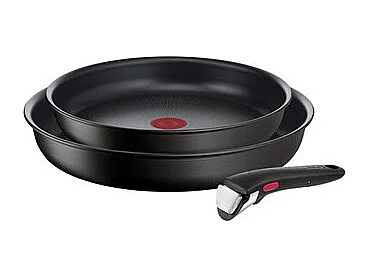 Set van 2 Tefal Ingenio Eco Resist pannen 24 & 28 cm met afneembaar handvat, Titanium anti-aanbaklaag, inductie, Franse productie