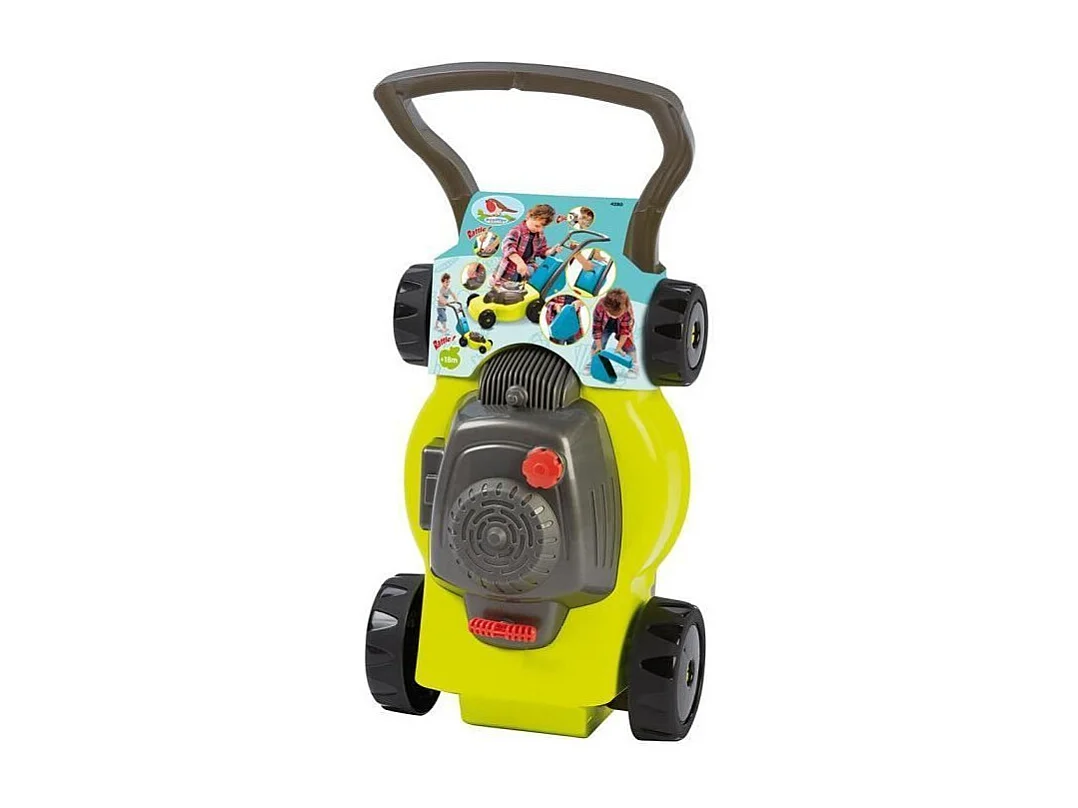 Ecoiffier kindergrasmaaier 61 cm met geluidstarter, afneembare mand en 3-standenknop, vanaf 18 maanden, multicolor