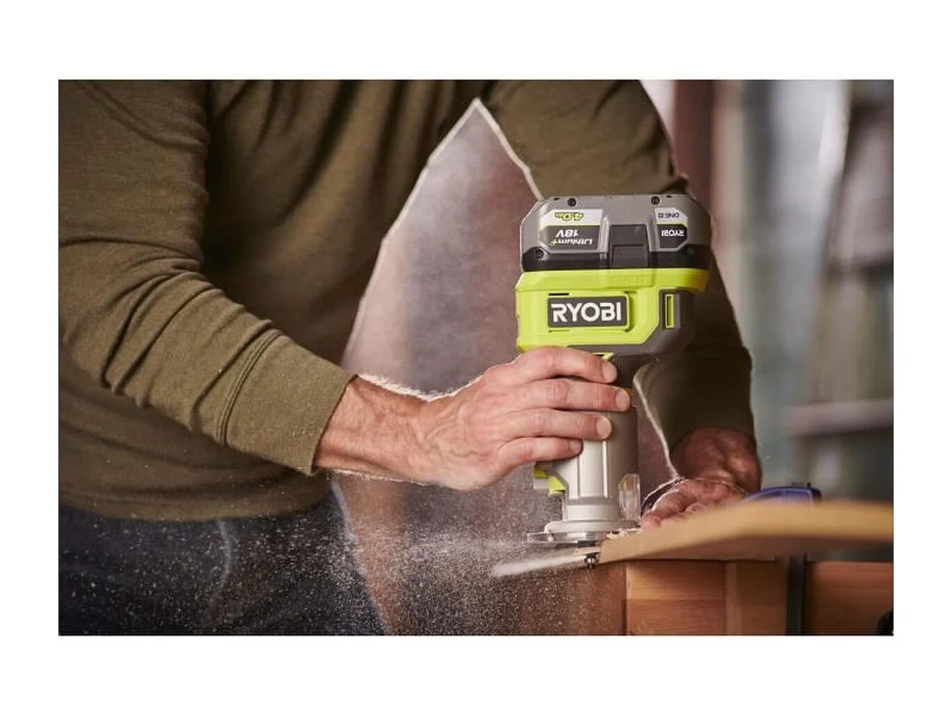 Affleureuse à bois sans fil 18V, 30 000 tr/min, pince 6 mm, course 38 mm, livrée avec mèche et clé