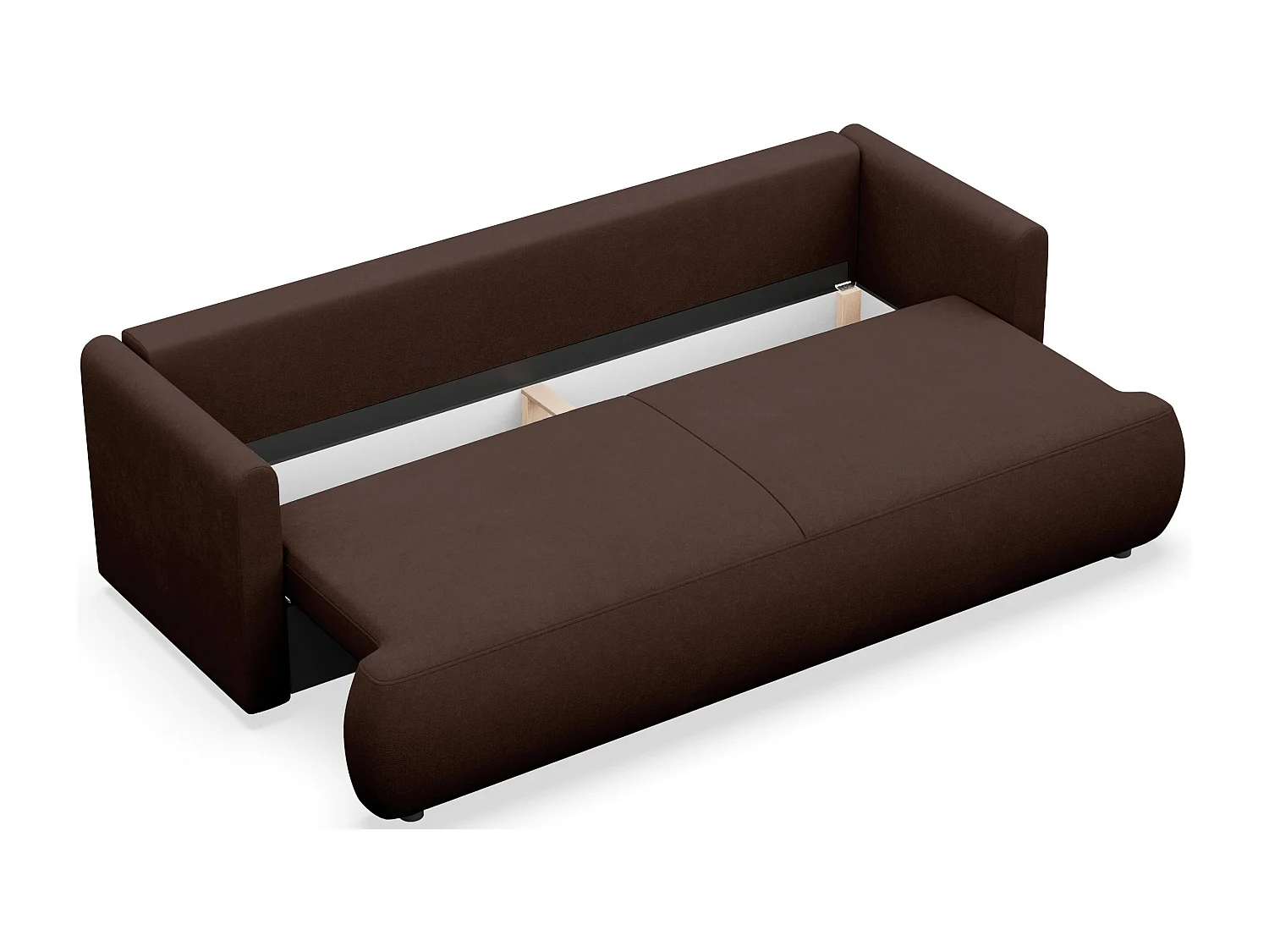 Canapé convertible 3 places – Marron – Chenille Easy Clean – OVO MINI