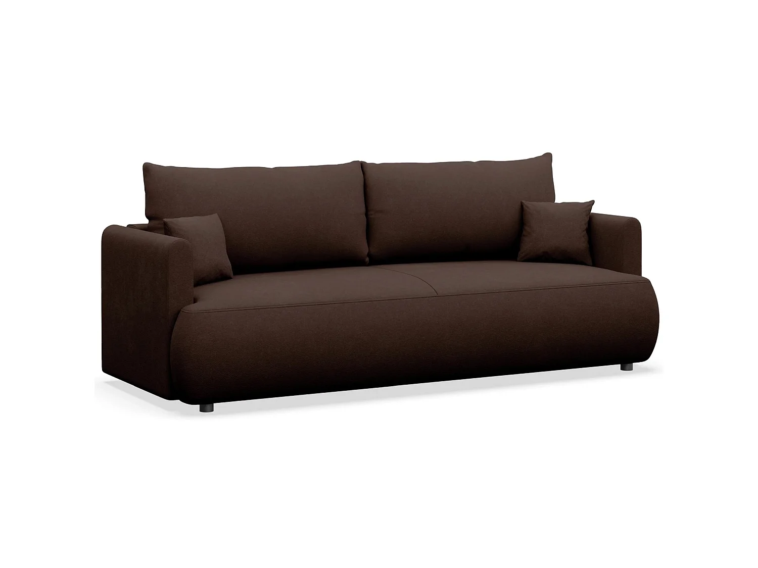 Canapé convertible 3 places – Marron – Chenille Easy Clean – OVO MINI