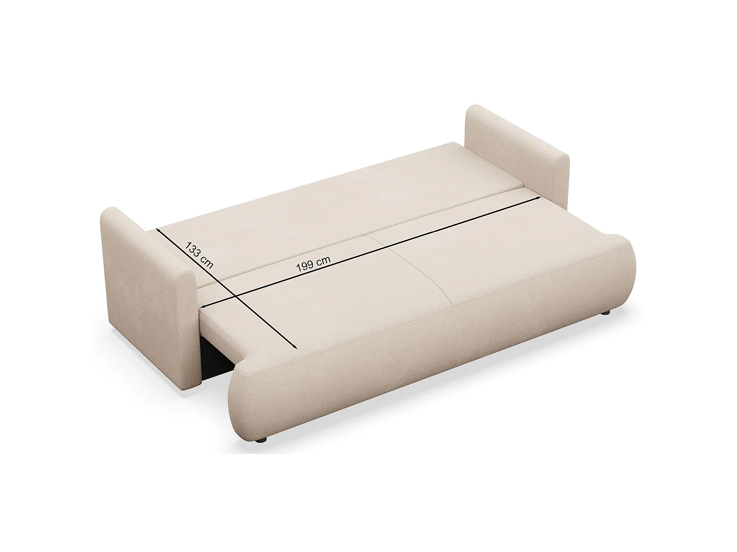 Canapé convertible 3 places – Marron – Chenille Easy Clean – OVO MINI
