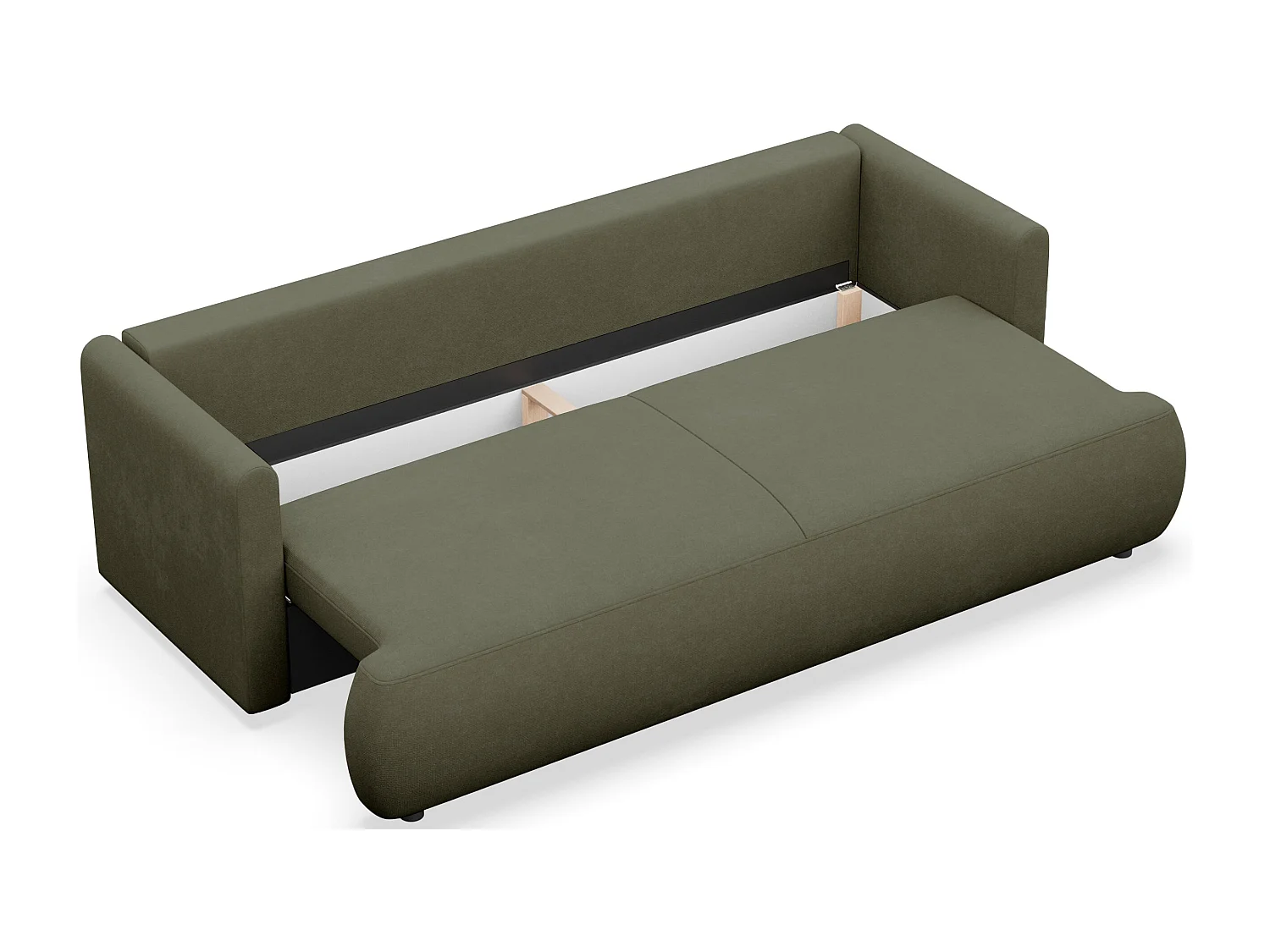 Canapé convertible 3 places – Vert olive – Chenille Easy Clean – OVO MINI