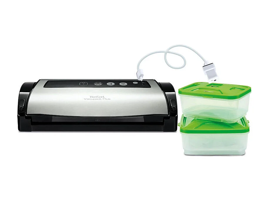 Tefal Vacupack Plus YY3107FB Vakuumierer und Folienverschweißer Schwarz/Edelstahl mit Zubehör und Digitalem Bedienfeld