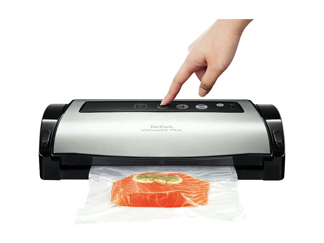 Tefal Vacupack Plus YY3107FB Vakuumierer und Folienverschweißer Schwarz/Edelstahl mit Zubehör und Digitalem Bedienfeld
