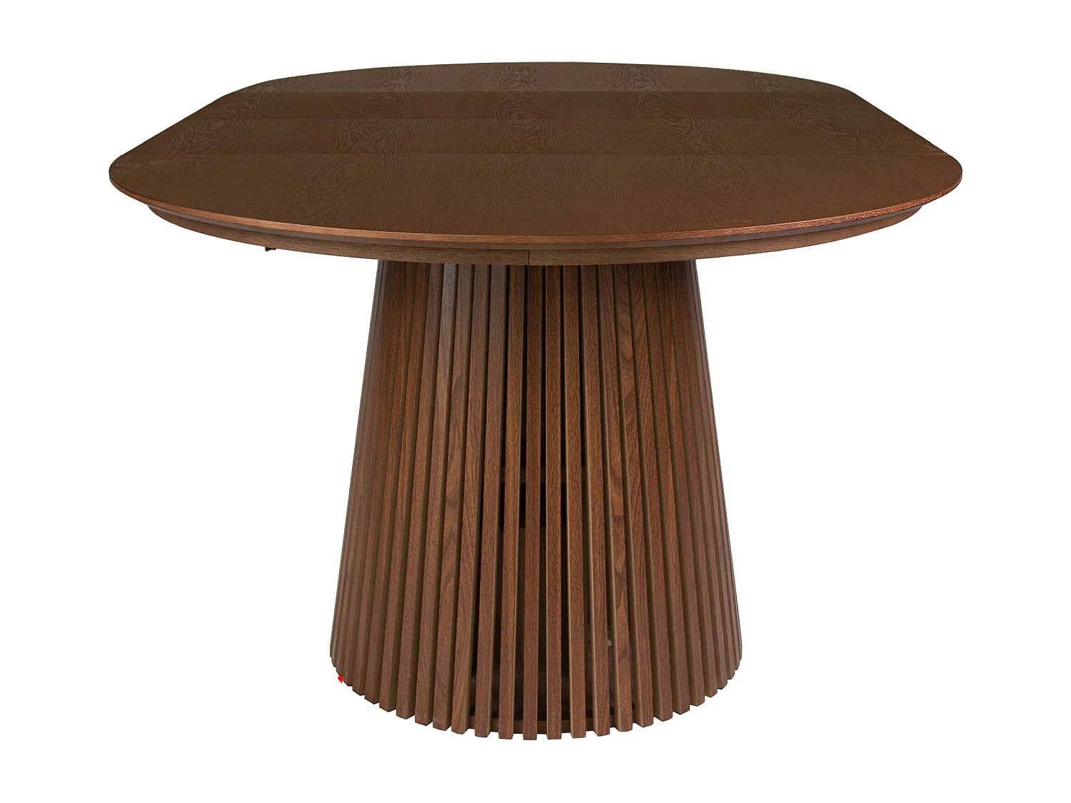 Uitschuifbare eettafel 120–200 x 120 cm – lamellen design – walnootlook – FORMISTY