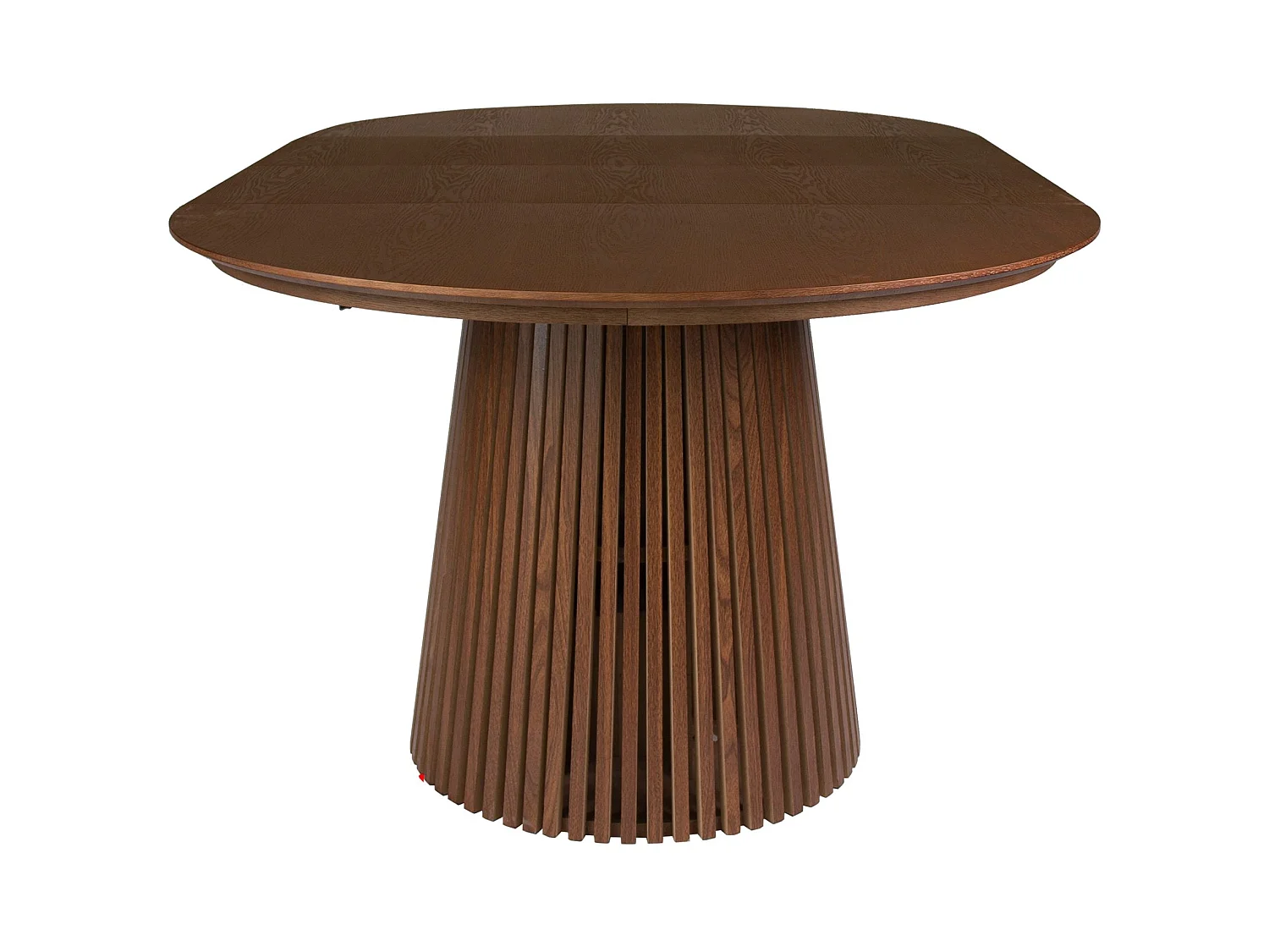 Uitschuifbare eettafel 120–200 x 120 cm – lamellen design – walnootlook – FORMISTY