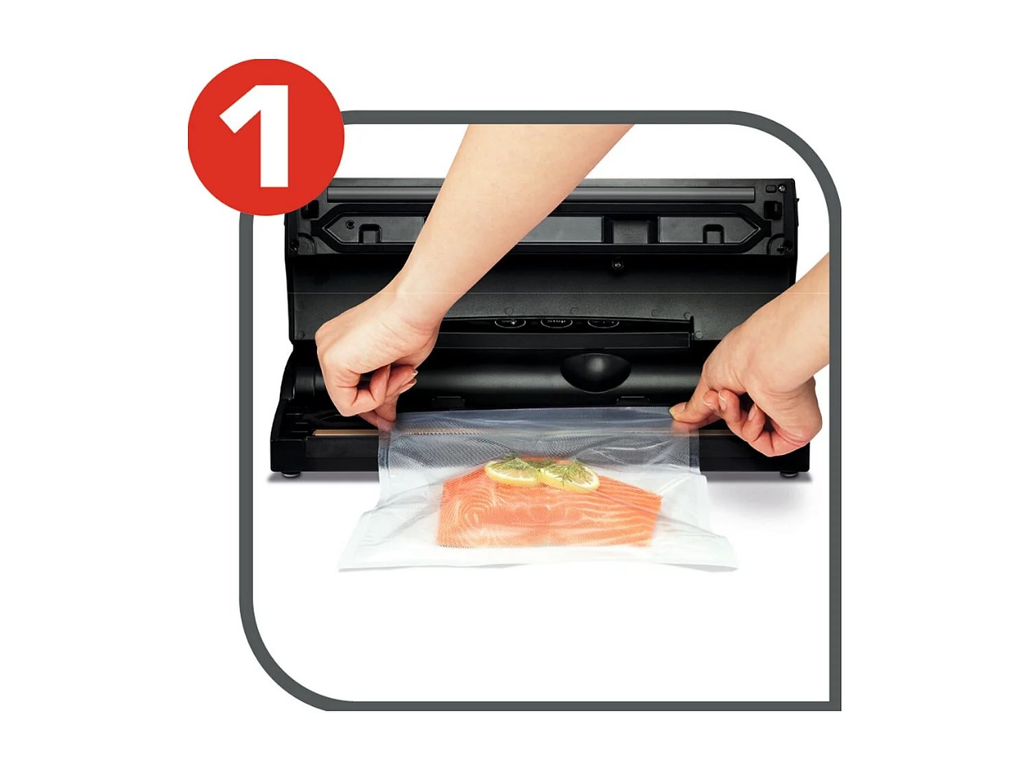 Vakuumiergerät Tefal Vacupack Classic VT254070 schwarz mit 18 Beuteln, automatische Vakuum- & Versiegelungsfunktionen, 110W